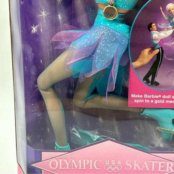 USA OLYMPIC SKATER BARBIE~1997 NAGANO OLYMPICS-SKATE & SPIN-MATTEL Vtg - Picture 5 of 10